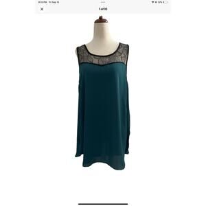 #9 Mossimo Green Sleeveless Blouse Women's Top Size Large